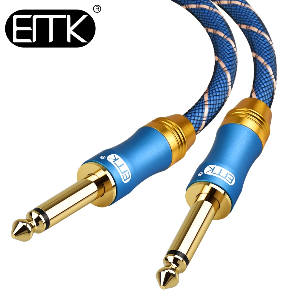 

EMK Guitar Cable Mono 6.35mm 1/4 Audio Cable 6.35mm TS Male to Male Guitar Lead for Electric Guitar, Bass, Keyboard, Amplifier