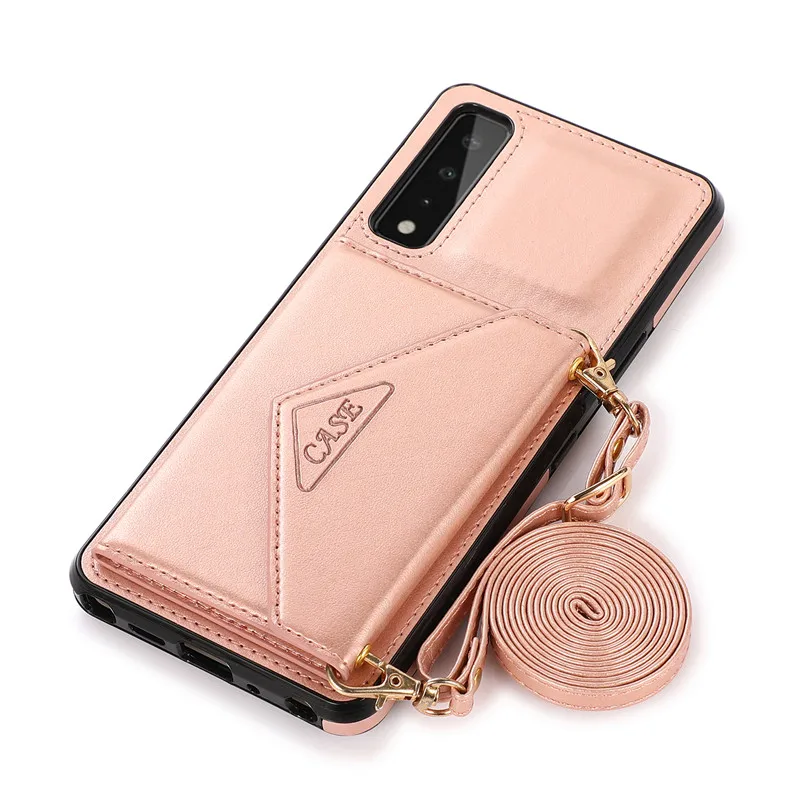 For LG Stylo 7 Case With Shoulder Strap Flip Wallet Leather 5G High Quality Book Stand Card Back Cover Funda | Мобильные телефоны и