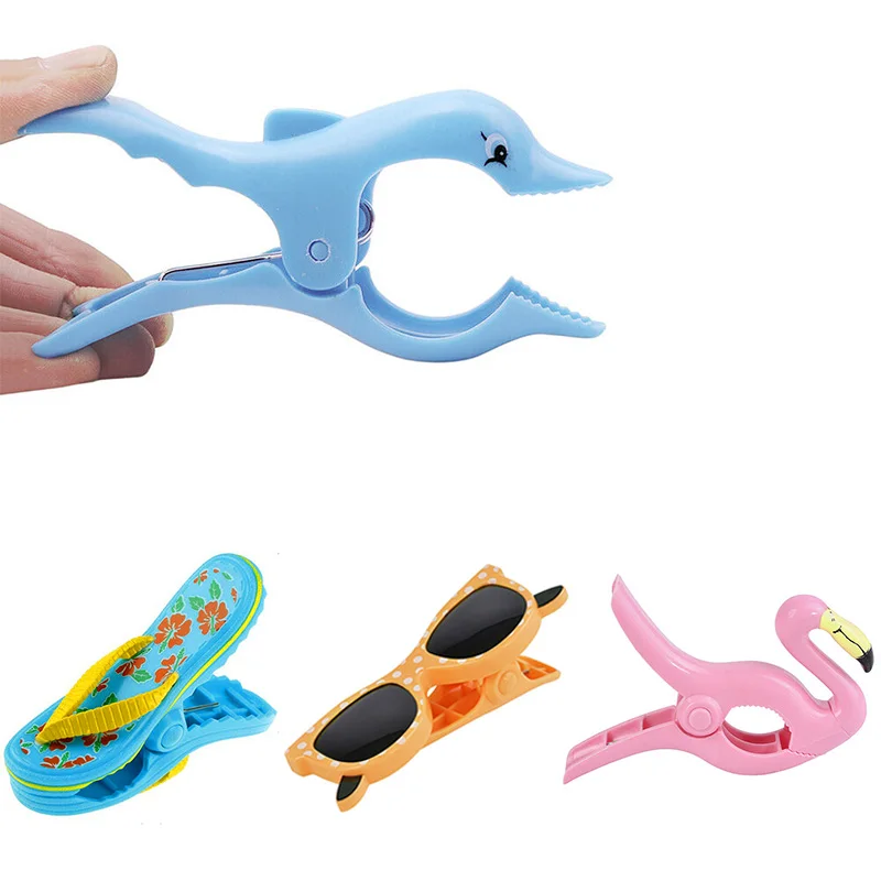 1 шт. Пластик животных Полотенца ветер зажимы лежак пляжный милые колышки для