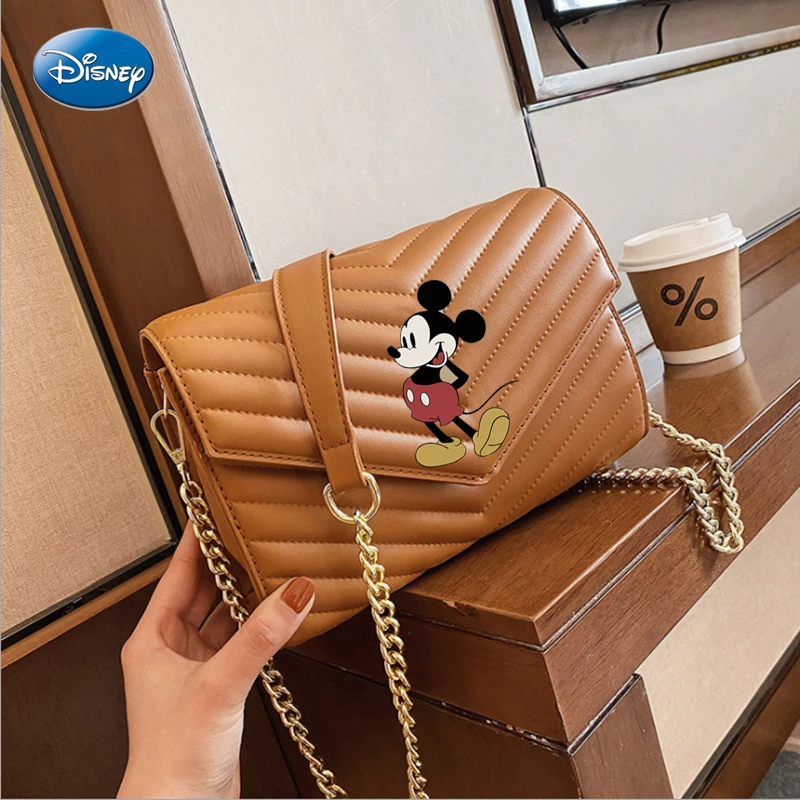 

Disney Mickey Cartoon Woman Shoulder Messenger Bag High Quality Handbag Shopping Bag Mobile Cosmetic Bag Luxury Female Bag New