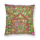 Наволочка для подушки с цветочной вышивкой, 45x45 см
