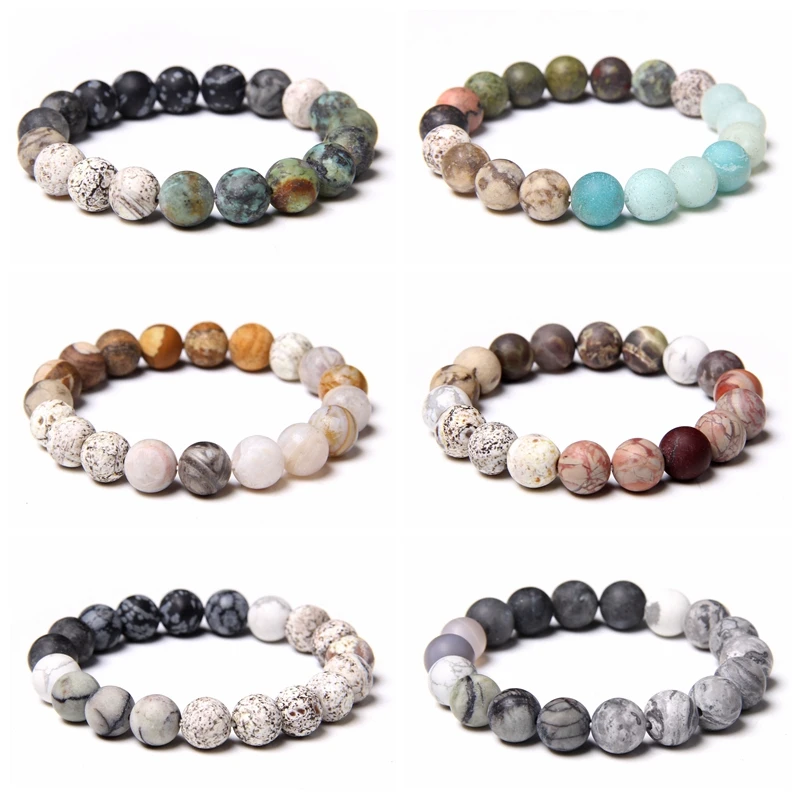 Браслет из натуральных камней для мужчин и женщин браслет с круглыми бусинами