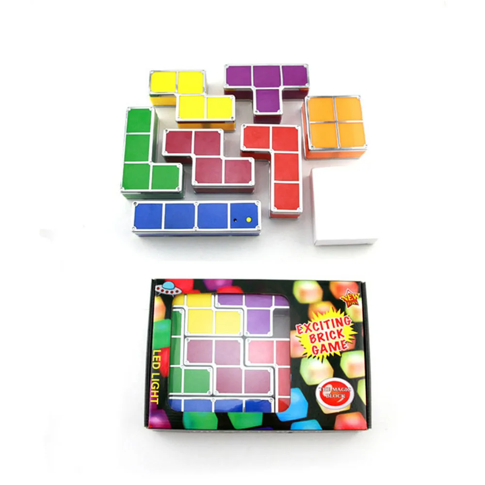 

7 Pieces LED Induction Interlocking Lamp DIY Tetris Night Light Colorful Stackable Tangram Puzzles 3D Toys Ideal Gift