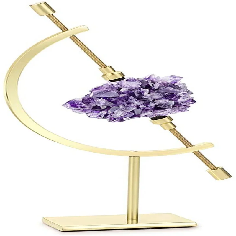 

Golden Toned Sphere Holder Caliper Stand Hold Max Caliper Style Display Stand for Mineral Ornament Gem Shell Coi