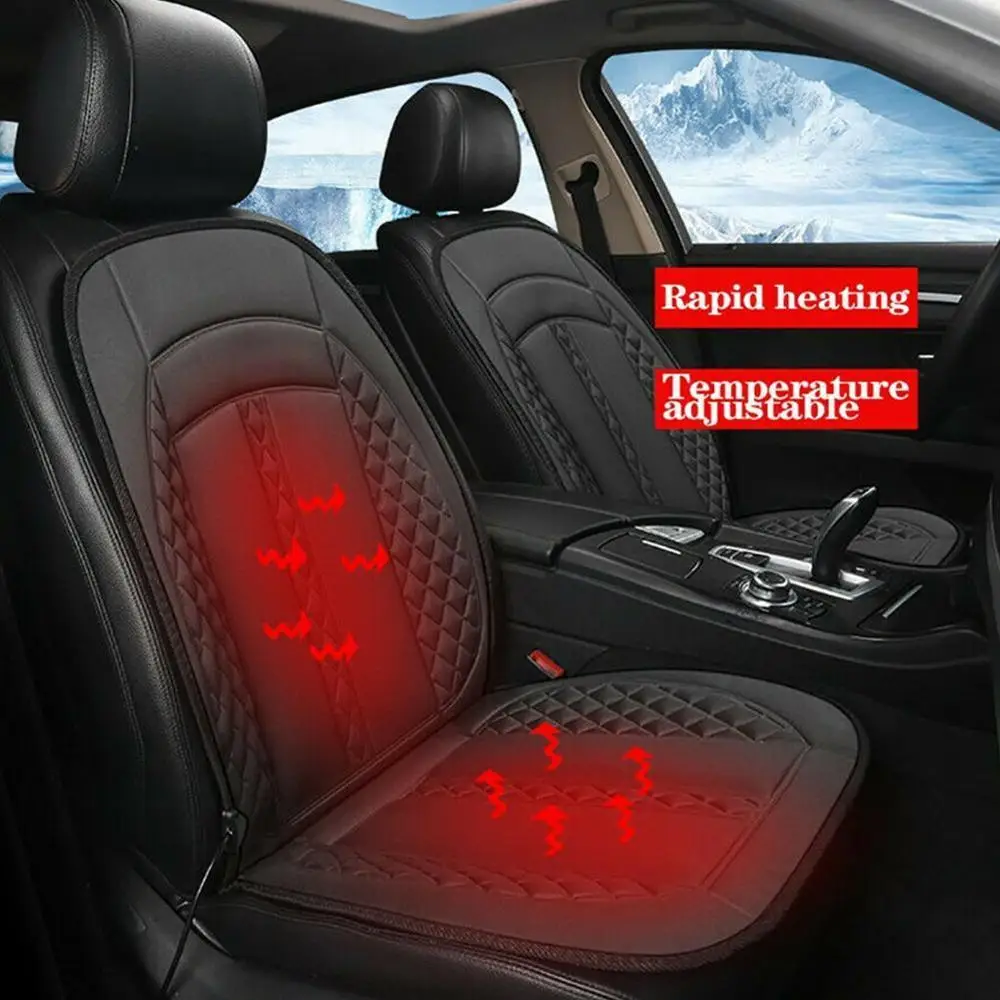 Новый 12V Подогрев анти-скольжение Регулируемый Чехол подушки сиденья автомобиля