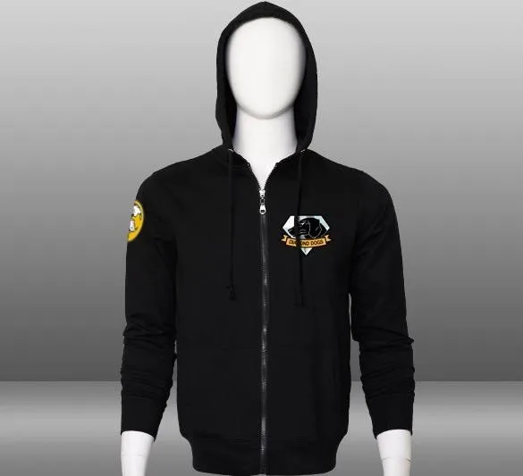 Casual MGS Mens 5 Metal Gear Solid V Diamond Dogs Outer Heaven Cotton Print Pattern Zip Up Men's Hoodie Sweatshirt Coat | Мужская