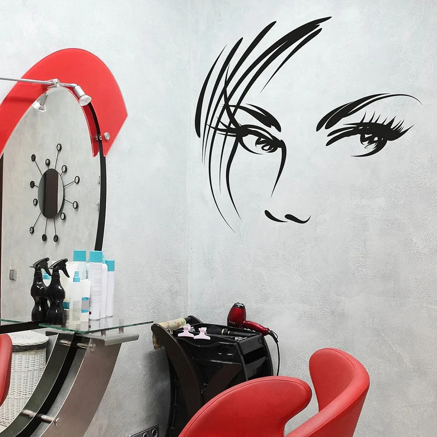 Виниловая наклейка на стену Красивая Женская художественная студия красоты