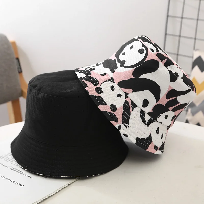 Милая Детская Панама с пандой складная летняя уличная Кепка Бобом в стиле хип-хоп