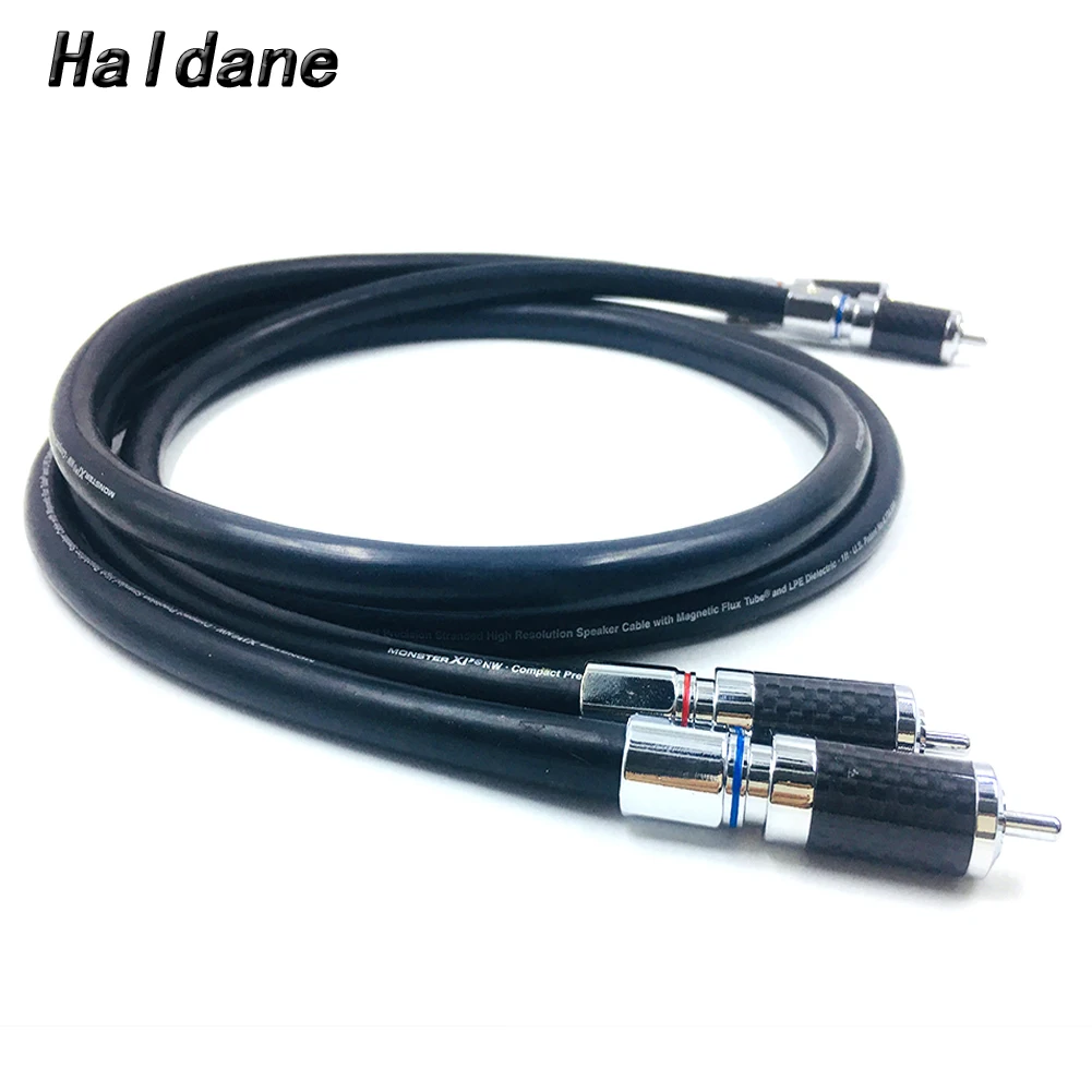 

Haldane Pair HIFI 2RCA Male Cable RCABalanced Reference Interconnect Audio Cable Rhodium plated PLUG for Monster wire
