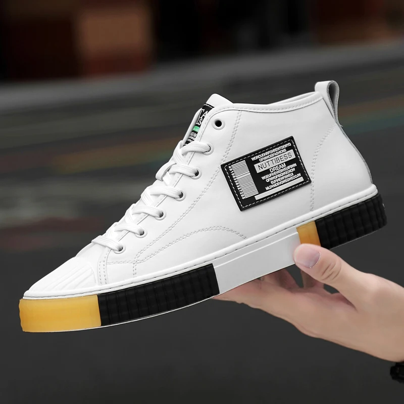 spesifikasi Sepatu Kulit Asli Untuk Pria Sepatu Kasual Putih Pria Sneakers Kasual Musim Gugur Nyaman Sepatu Jalan Pria Awet