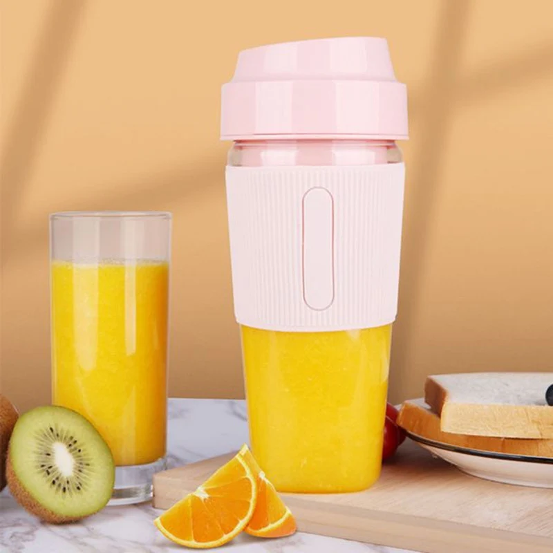 

300Ml Portable Blender Blender for Gym and Outdoors(Pink,2 Blades)