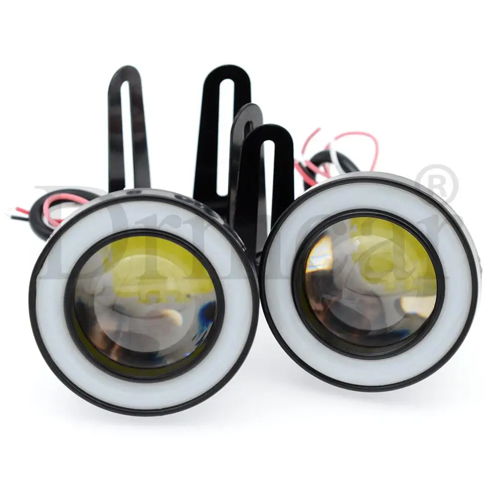 2X Авто дневные ходовые огни 5 дюйма монолитный блок Ангельские глазки туман