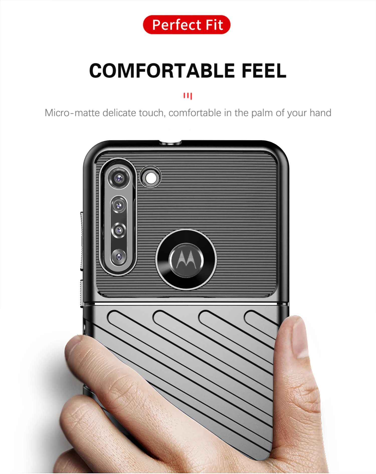 For Motorola Moto G8 Case Ripple Feel Soft Silicon Rubber Shockproof Phone Back Cover XT2045-1 Protection | Мобильные телефоны и