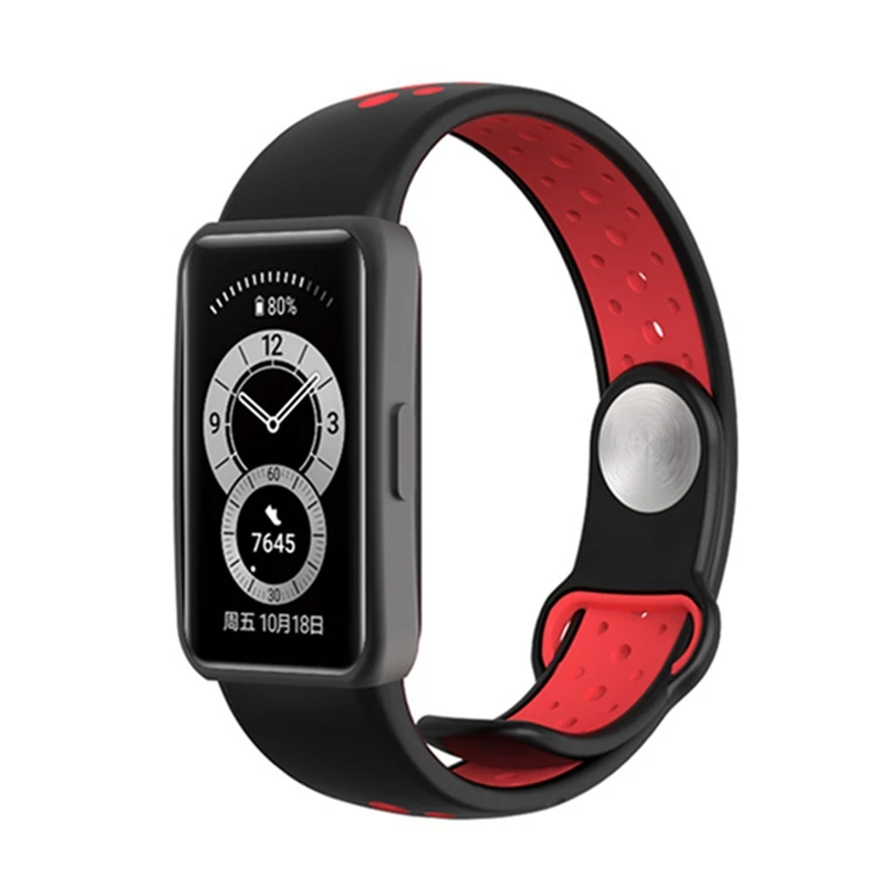 Ремешок спортивный для Huawei Band 6 сменный Воздухопроницаемый браслет смарт часов