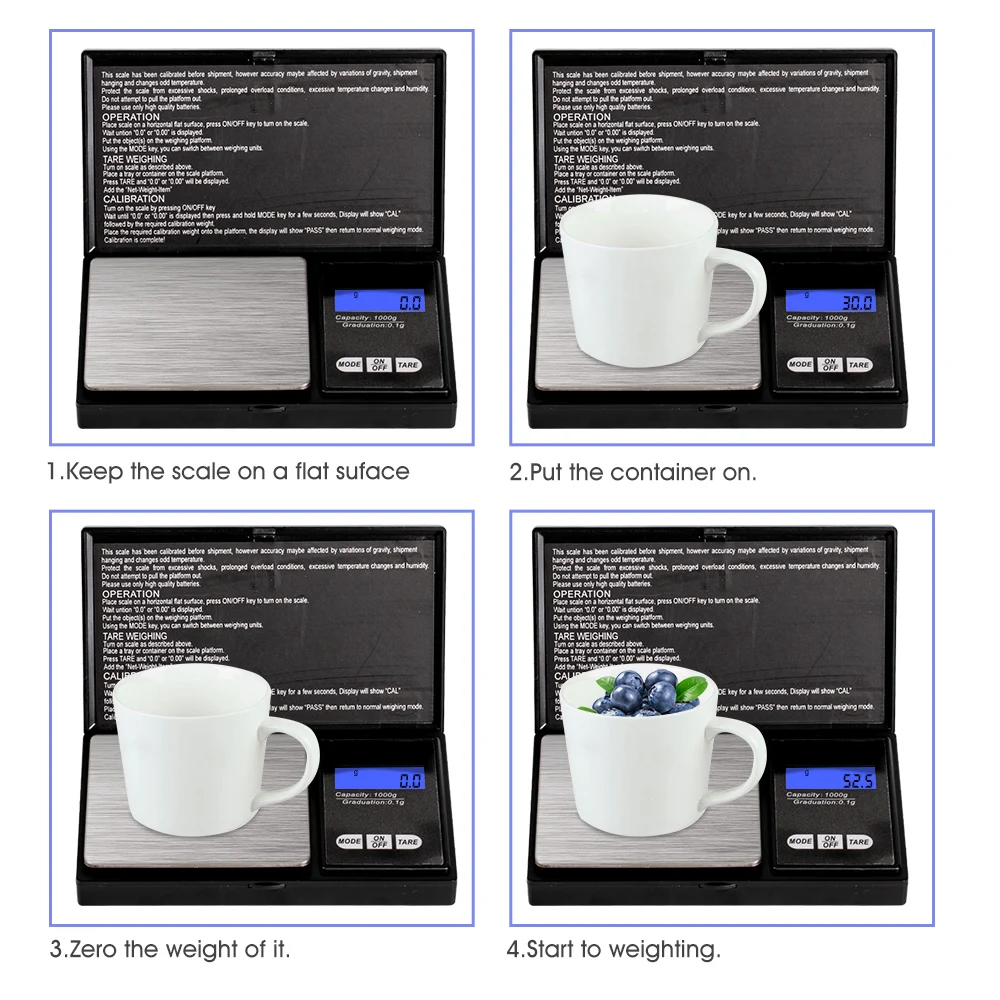 

0.01g/0.1g High Precision Jewelry Scale 100g-1000g Range Mini Libra Digital LCD Pocket Scales Balance Weight For Kitchen Drug