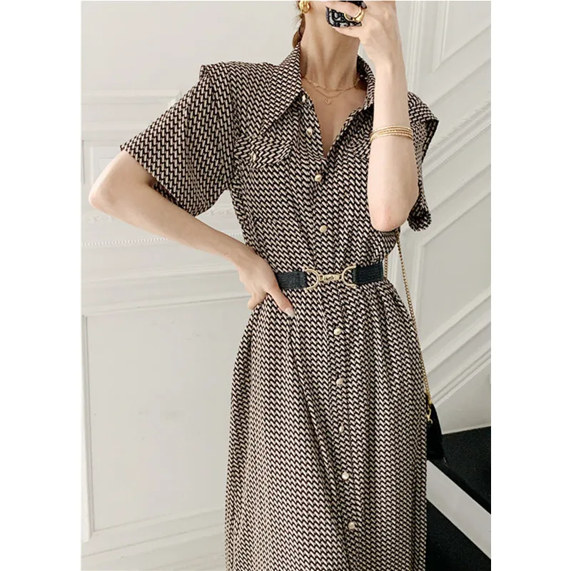 

Женское богемное платье с коротким рукавом, Элегантное повседневное праздничное платье с поясом, Новинка лета 2021