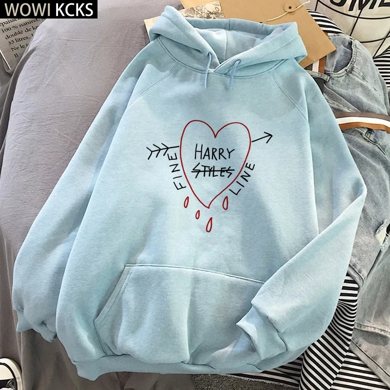 

Harry Styles Fine Line Hip Hop Hoodies Women Harajuku Sweatshirt Oversized Pullover Winter Blue Tops Loose Clothing Streetwear