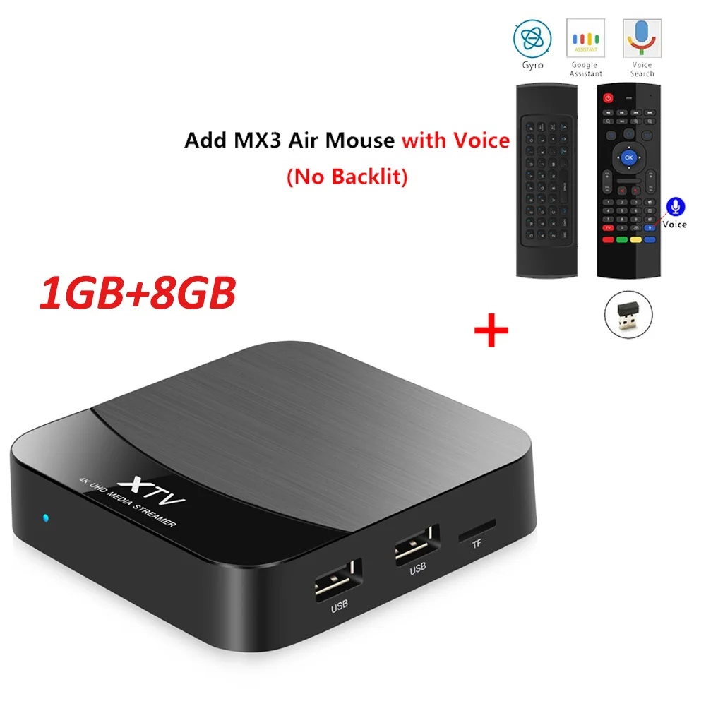 ТВ-приставка MEELO+ X Smart tv, Android 7,1, Amlogic S905X, 1 ГБ, 8 ГБ ОЗУ, встроенный 2,4G, 5G, WiFi, 10 м/100 м, LAN, 4 K, HD, Netflix, Youtube, ТВ-приставка - Цвет: 1GB 8GB add MX3 mic