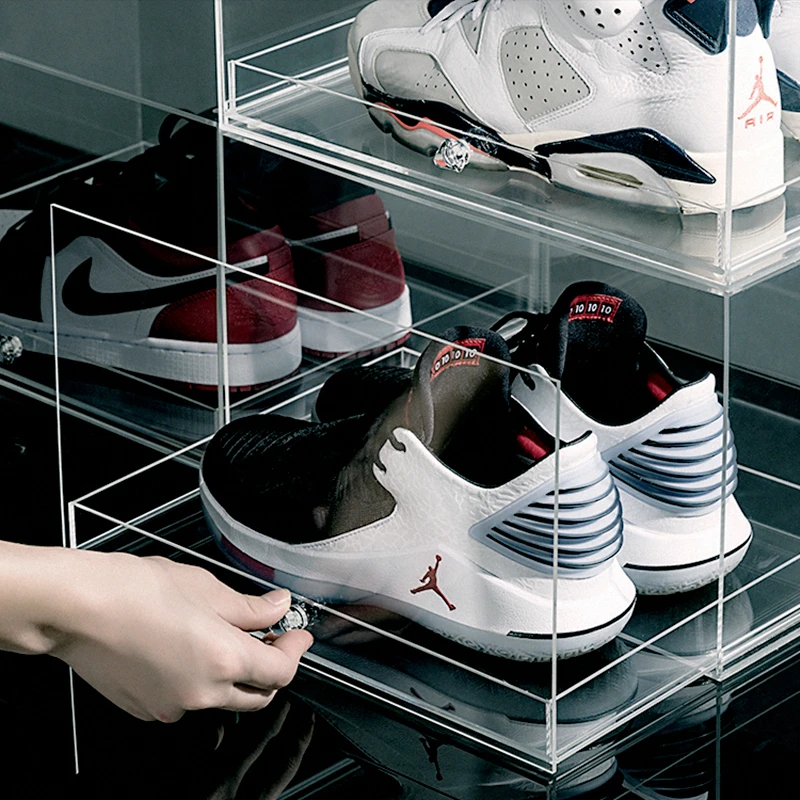 HD прозрачный спортивный Обувной Ящик акриловый разделитель для ящика кроссовки