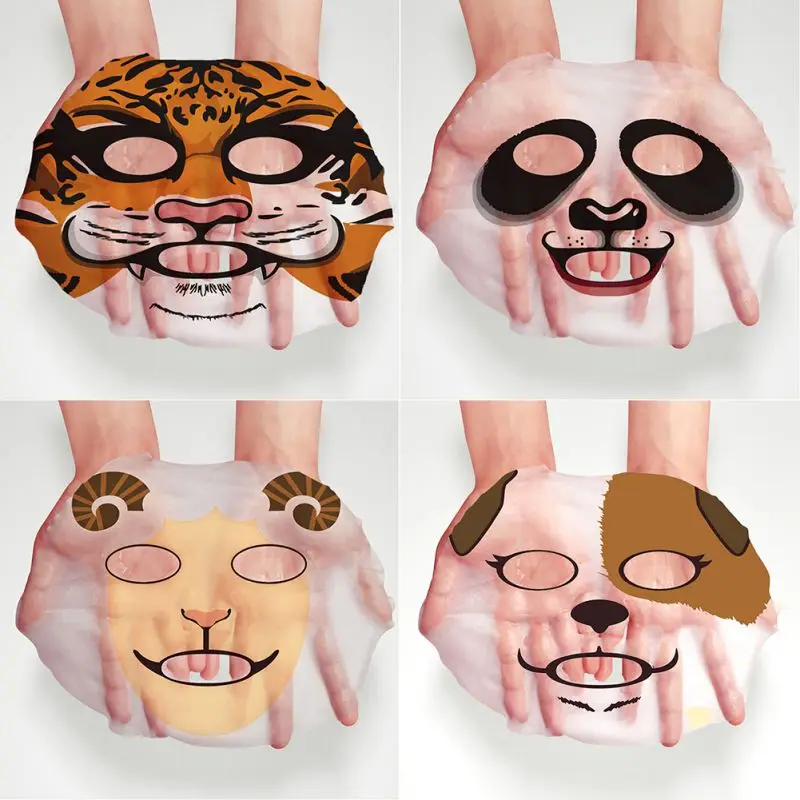 New Korean Cosmetics Face Makeup Mask Care Animal Soft Tiger Panda Pattern Moisturizing Nourishing 30g H22* | Красота и здоровье