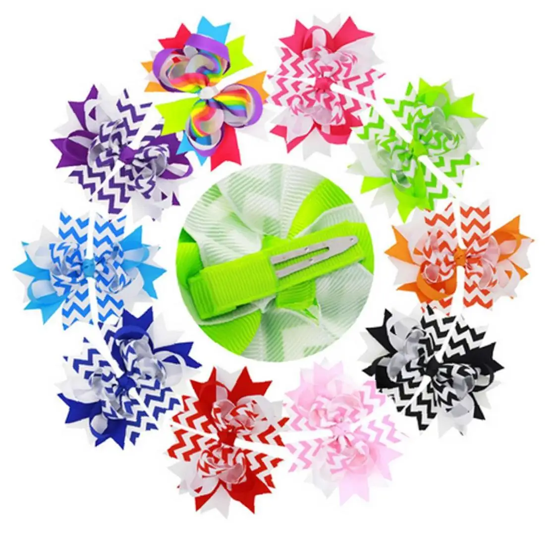 Children Ribbon Bow Tie Hair Clip Cute Baby Girl Beautiful Headdress Bowknot Barrette Royal Blue 1pc | Дом и сад