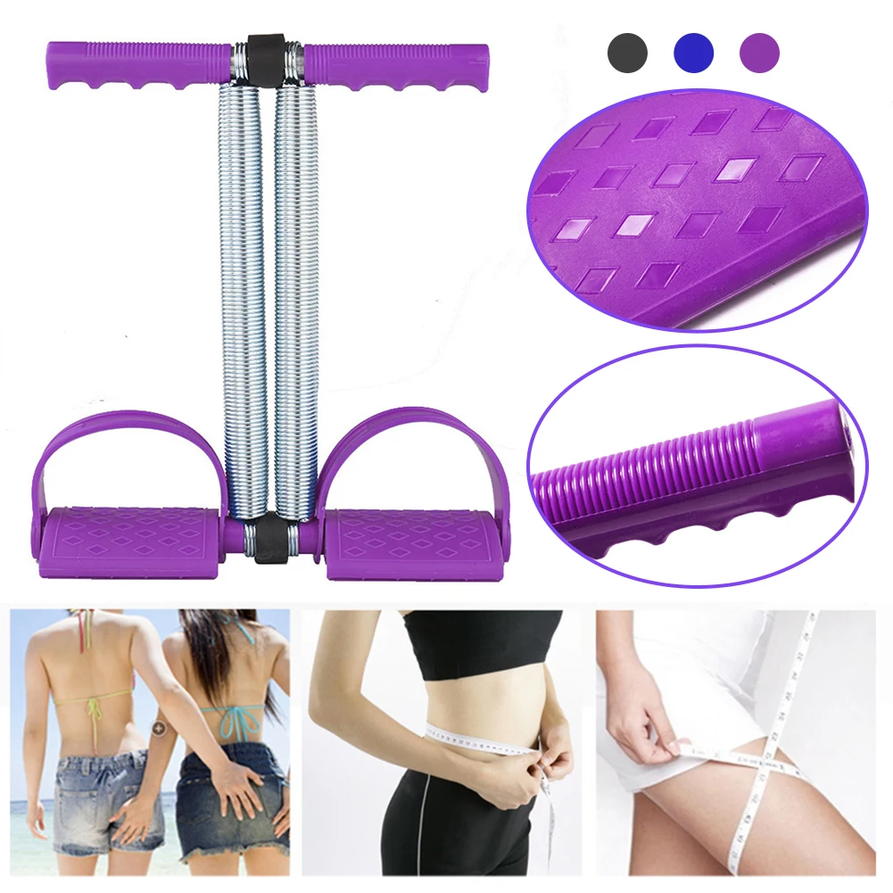 

Elastic Sit Up Equipment, Pull Rope Dual Spring Tension Foot Pedal Sit Up Equipment For Abdominal, Leg Exerciser Tummy Trimmer S