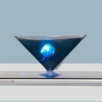 dropshipping 3d hologram pyramid display projector video stand universal for smart mobile phone diy 3d holographic projection