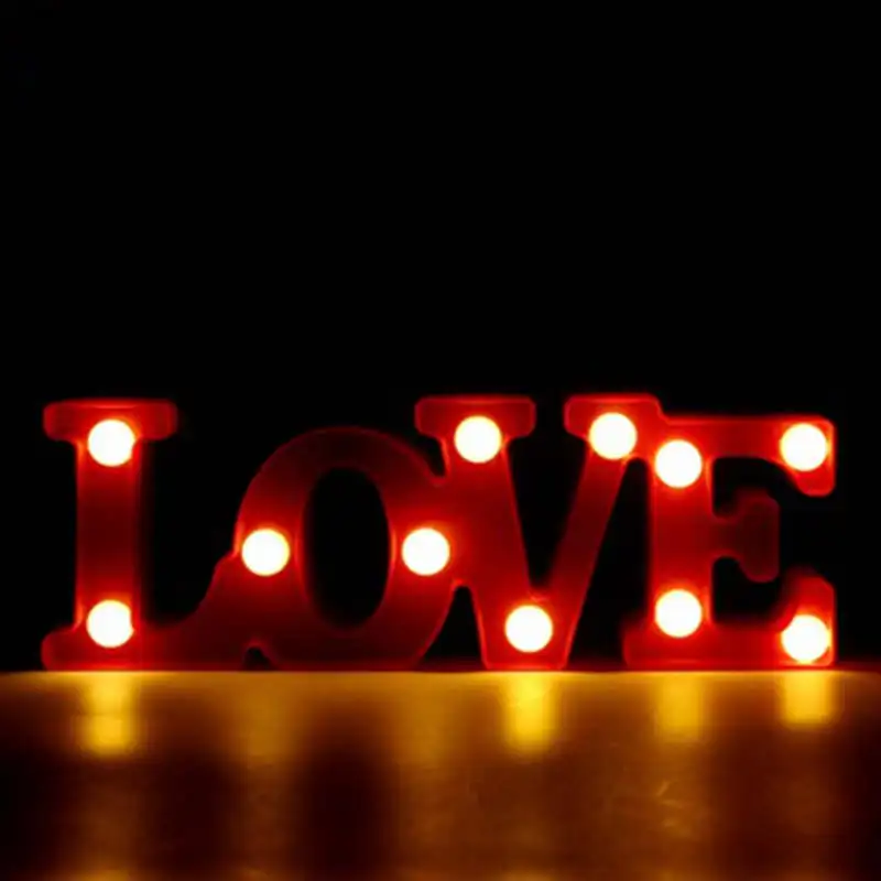 Любовь светодиодные буквы огни знак лампы с подсветкой висячая подставка