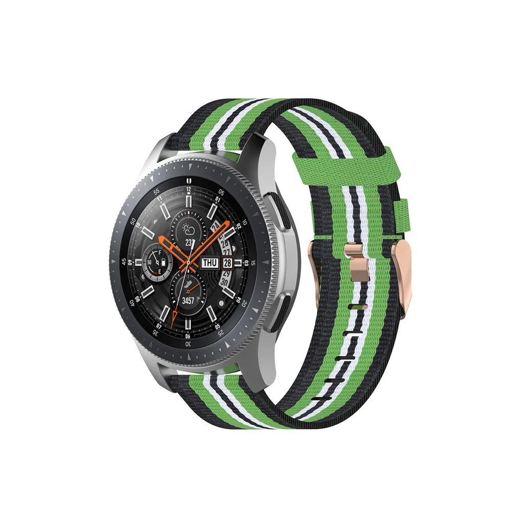 Green 18 20 мм 22 мм холщовый нейлоновый ремешок для часов для samsung Galaxy Watch 42 мм 46 мм Active2 huawei Watch GT2 Amazfit GTR браслет - Цвет ремешка: Green