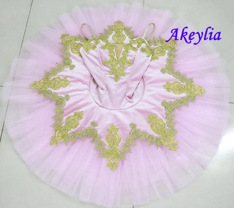 Балетная пачка для девочек розового и золотого цвета балетная выступлений или