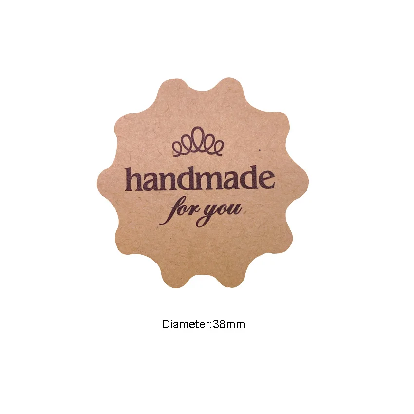 1200 шт./лот цветок круглый дизайн ручная работа для вас наклейка из крафт бумаги с