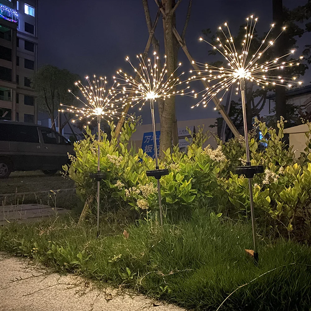 

LED Solar Firework Lights Outdoor Dandelion Waterproof Fairy Garland String Lamp Solar Firework Ground Plug Light
