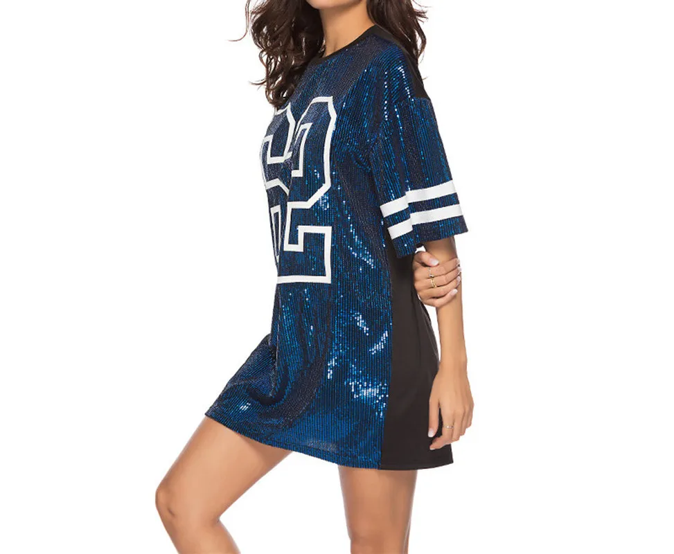 Женские Клубные платья с блестками футболка платье размера плюс свободные