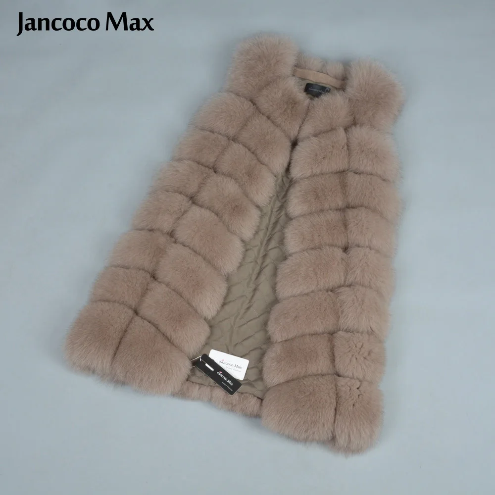Женский Теплый меховой жилет Jancoco Max зимняя безрукавка из натурального Лисьего