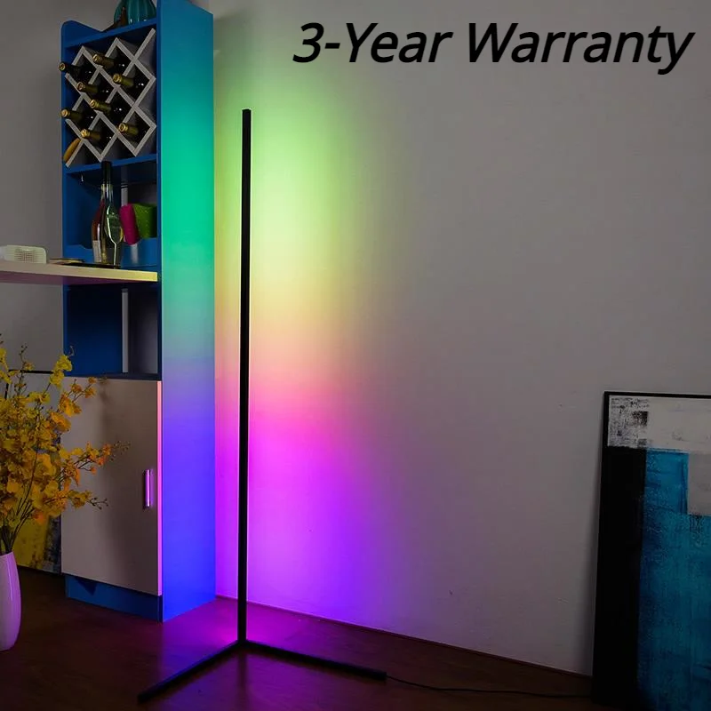 

Nordic RGB Corner Floor Lamp Modern Simple LED Rod Floor Lamps for Living Room Bedroom Atmosphere Standing Indoor Light Fixtures