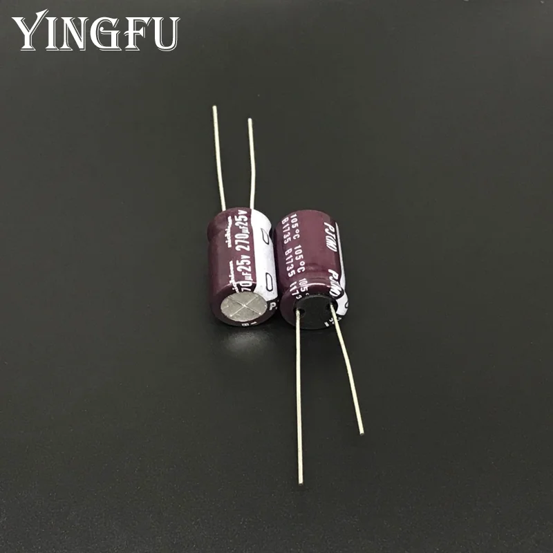 5pcs/50pcs 270uF 25V NICHICON PJ Series 10x16mm 25V270uF Low Impedance Long Life Aluminum Electrolytic capacitor | Электронные
