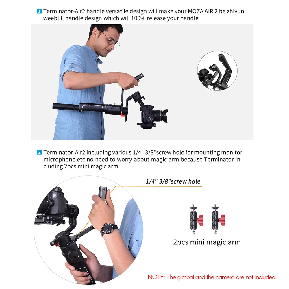 DF DIGITALFOTO TERMINATOR-AIR2 универсальная ручка с ремешком для рук для Zhiyun Crane 2 Gimbal для Moza Air 2