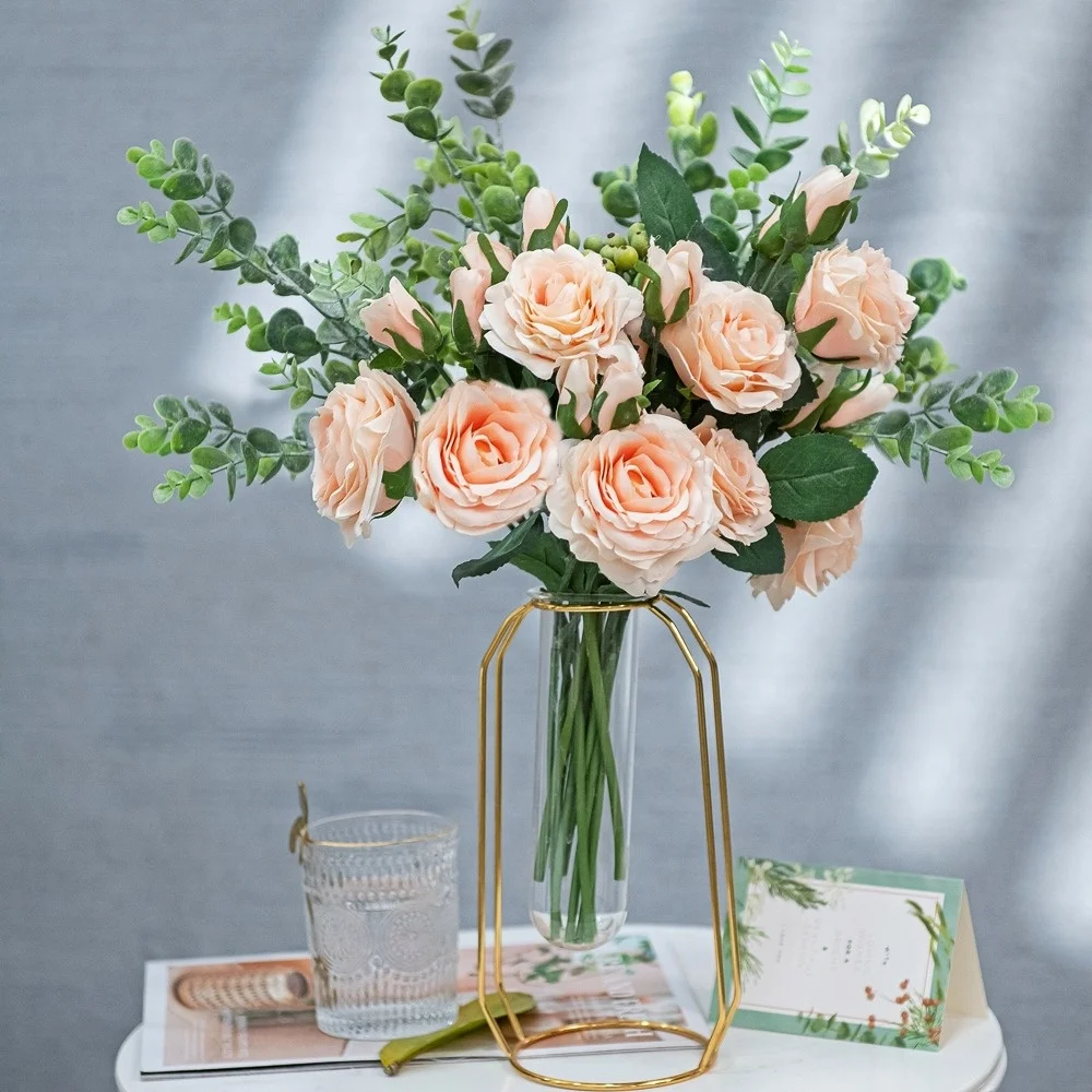 

Artificial Flower 46cm Eucalyptus Leaf Rose, Wedding Scene Decoration, Home Decoration Ornaments, DIY Garden Decoration Supplies