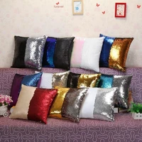 reversible sequin cushion cover decorative pillowcases for sofa throw pillows covers paintable letter cojines home decor 4040cm