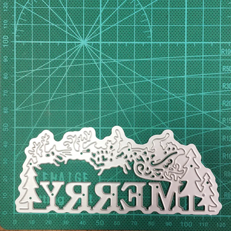 

Merry Christmas Tree Border New 2021 Metal Cutting Dies For Scrapbooking and Card Making Decorative Embossing Die Cut Craft dies