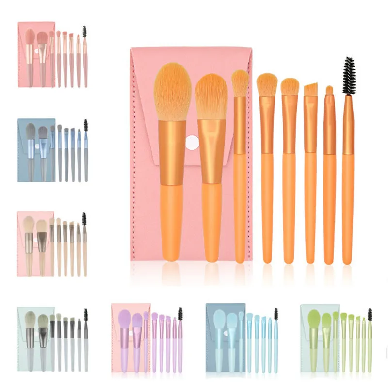 Новый Макарон Цвет 8 шт. кисти для макияжа Набор теней век/ресниц/бровей/Кисть