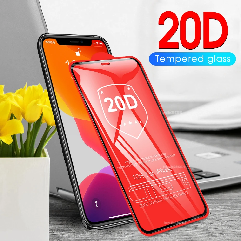 Защитное стекло 20D для iPhone 11 Pro XS MAX XR X 10 изогнутое закаленное экрана | Мобильные