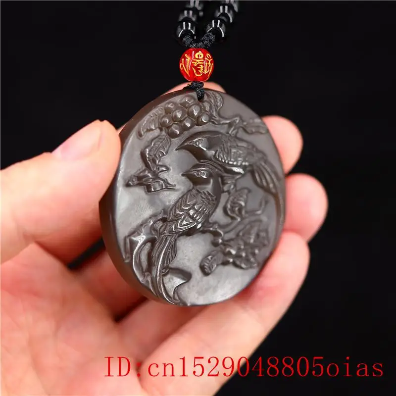 Коричневый кулон с нефритовой птицей мужские подарки натуральная жадеитовая