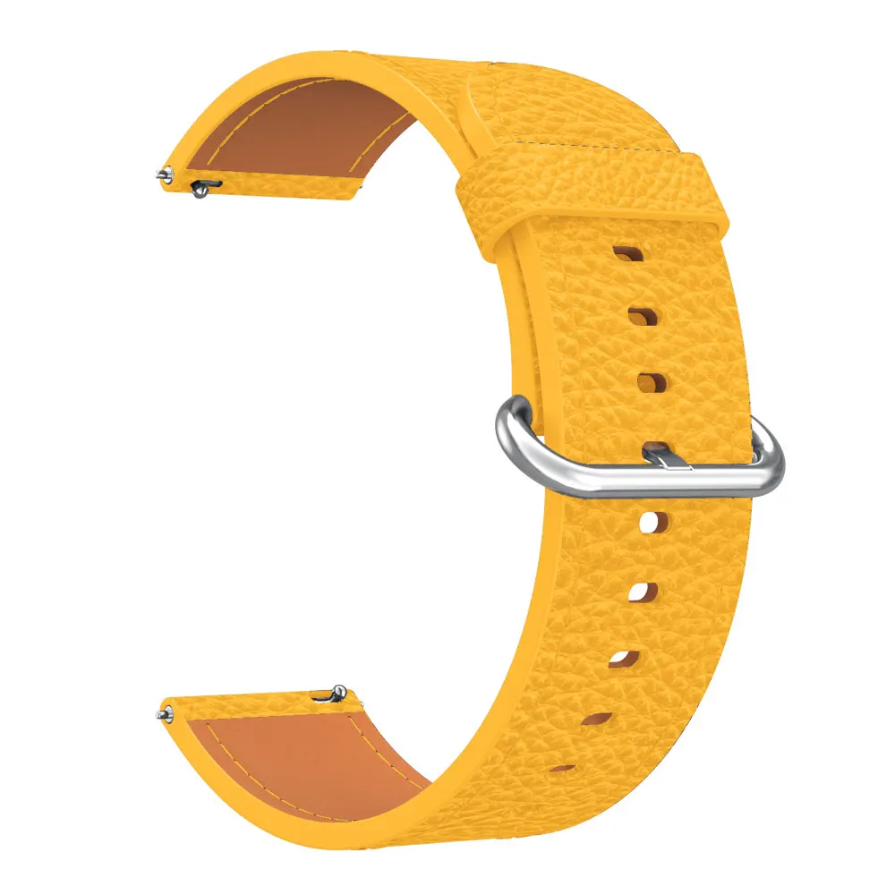 Yellow 22 мм ремешок из натуральной мягкой кожи для часов samsung gear S3 для huawei watch GT 46 мм/Amazfit GTR 47 мм ремешки для браслетов - Цвет ремешка: Yellow