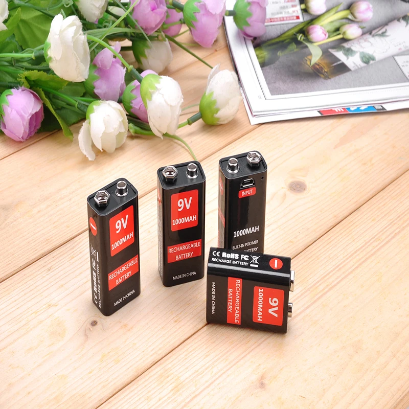 2 шт 1000 мач micro usb 9 вольт литий ионный