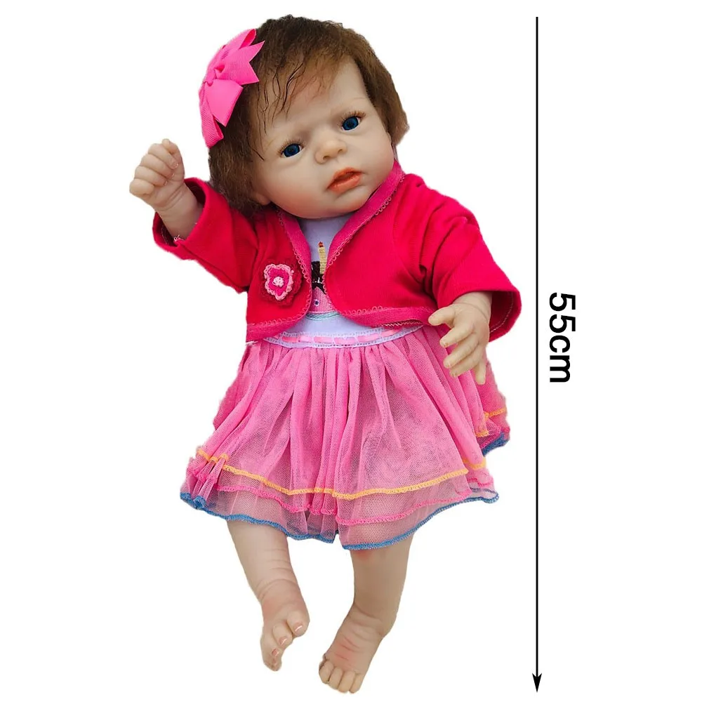Babies Reborn Baby 22 inch Soft Silicone simulation baby Dolls Whole Body Birthday Christmas Surprise Gifts |