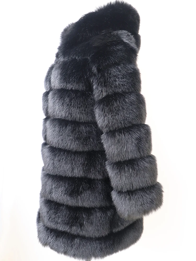 HJQJLJLS 2022 зимнее женское длинное модное пальто из искусственного меха с капюшоном