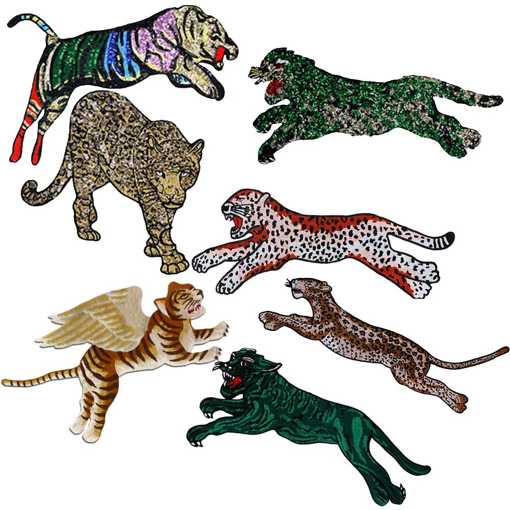 Вышивка искусственная Тигровая аппликация для одежды швейные мотивы с животными