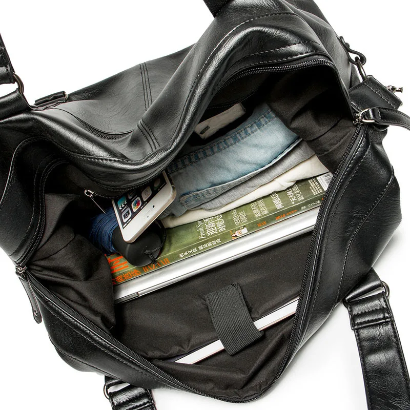 구매 SHI 휴대용 여행 가방 마이크로 화이버 내마모성 방수 크로스 바디 어깨 남성과 여성 여행 PU 가방 스포츠 체육관 가방