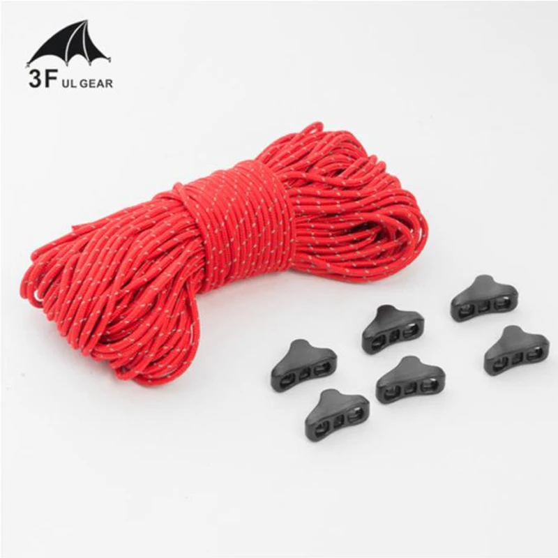 3F UL GEAR 2 мм 20 метров Диаметр Светоотражающая палатка веревка с 6 свободными